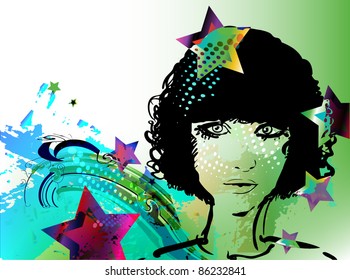 glamour girl illustration
