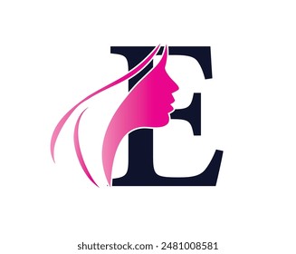 Glamour Girl Letter E Icon Vector