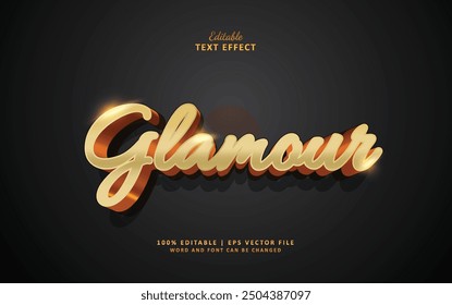 Glamour oro editable estilo de efecto de texto 3d tema de joyería de bronce de lujo