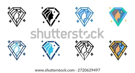 Glamour icons set multiple style collection. Editable stroke 
