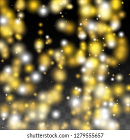 Glamour Light Spots Confetti Design for Banner, Poster, Template, Card, Web, Advertisement, Party or Disco Print. Bokeh Abstract Twinkly Lights.