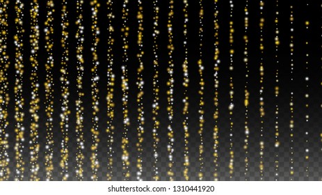 Glamour Light Spots Confetti Design for Banner, Poster, Template, Card, Web, Advertisement, Party or Disco Print. Luxury Night Digital Illustration. 