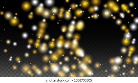 Glamour Light Spots Confetti Design for Banner, Poster, Template, Card, Web, Advertisement, Party or Disco Print. Magic Particles Background with a Glow Light Design. 