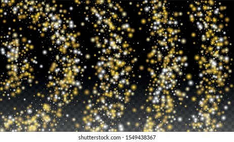Glamour Light Spots Confetti Design for Banner, Poster, Template, Card, Web, Advertisement, Party or Disco Print. Magic Particles Background with a Glow Light Design. 