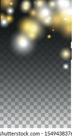 Glamour Light Spots Confetti Design for Banner, Poster, Template, Card, Web, Advertisement, Party or Disco Print. Magic Particles Background with a Glow Light Design. 