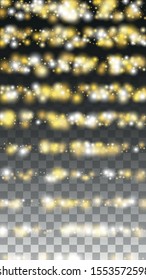 Glamour Light Spots Confetti Design for Banner, Poster, Template, Card, Web, Advertisement, Party or Disco Print. Bokeh Abstract Twinkly Lights.
