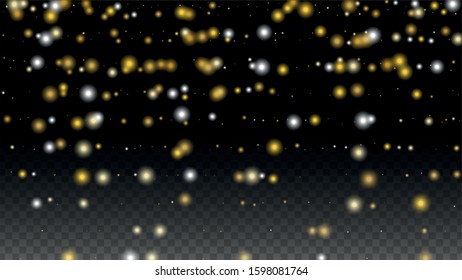 Glamour Light Spots Confetti Design for Banner, Poster, Template, Card, Web, Advertisement, Party or Disco Print. Bokeh Abstract Twinkly Lights.