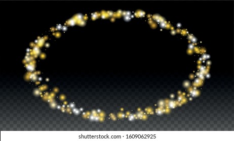 Glamour Light Spots Confetti Design for Banner, Poster, Template, Card, Web, Advertisement, Party or Disco Print. Bokeh Abstract Twinkly Lights.