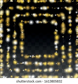 Glamour Light Spots Confetti Design for Banner, Poster, Template, Card, Web, Advertisement, Party or Disco Print. Luxury Night Digital Illustration. 