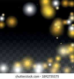 Glamour Light Spots Confetti Design for Banner, Poster, Template, Card, Web, Advertisement, Party or Disco Print. Bokeh Abstract Twinkly Lights.