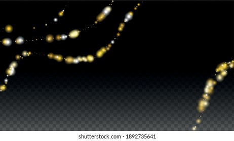 Glamour Light Spots Confetti Design for Banner, Poster, Template, Card, Web, Advertisement, Party or Disco Print. Luxury Night Digital Illustration. 
