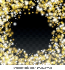 Glamour Light Spots Confetti Design for Banner, Poster, Template, Card, Web, Advertisement, Party or Disco Print. Bokeh Abstract Twinkly Lights.