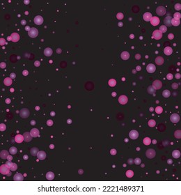 Glamour Light Spots Confetti Design for Banner, Poster, Template, Card, Web, Advertisement, Party or Disco Print. Bokeh Abstract Twinkly Lights. Purple Confetti.