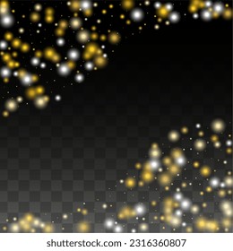 Glamour Light Spots Confetti Design for Banner, Poster, Template, Card, Web, Advertisement, Party or Disco Print. Magic Particles Background with a Glow Light Design. 