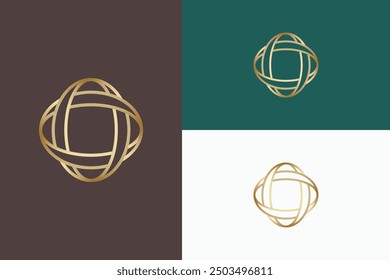 Glamour Logo Ring and Circle Shape Geometric Line Sign Symbol Beauty Fashion Boutique Gold Concept