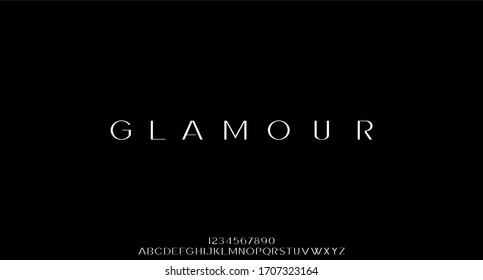 Glamour Luxury Font Alphabet Vector Set