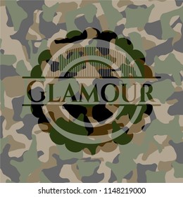 Glamour on camouflaged pattern