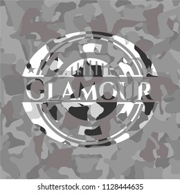 Glamour on grey camouflage texture