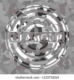 Glamour on grey camouflaged pattern