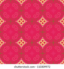 Glamour oriental pattern.  Colorful decorative seamless, vector illustration.