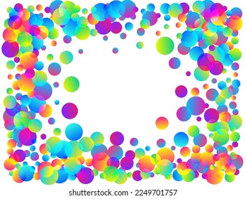 Glamour party confetti scatter vector illustration. Rainbow round particles new year vector. Cracker poppers falling confetti. Prize event decor background. Popper entertainment