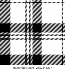 Glamour pattern plaid textile, repeatable patterns fabric background tartan. Beautiful check seamless texture vector in white and black colors palette.