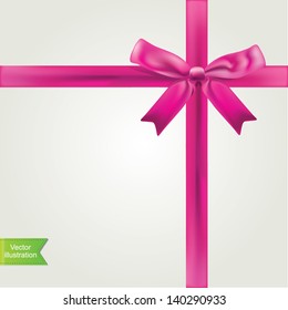 Glamour pink bow isolated. Vector illustration.