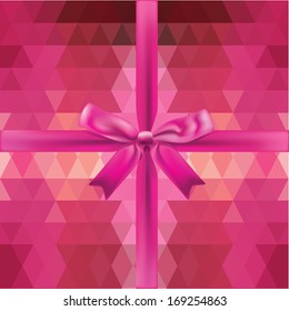 Glamour pink bow isolated. Vector illustration.