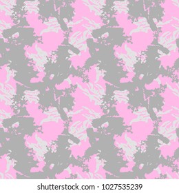 Glamour pink and light gray and dark gray UFO camouflage is a bright seamless pattern that can be used as a camo print for clothing and background and backdrop or computer wallpaper