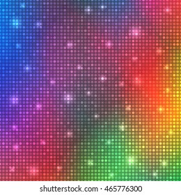 Glamour rainbow shining rounds background. Disco, luxury, information or network graphic design concept. Vector illustration