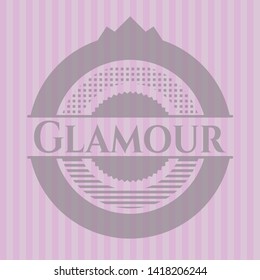 Glamour realistic pink emblem. Vector Illustration. Detailed.