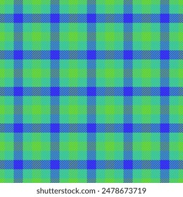 Glamour seamless fabric vector, fancy pattern plaid background. 70s check texture tartan textile in mint and green color.