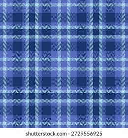 Glamour seamless pattern fabric, naked textile texture tartan. Cute background vector plaid check in blue and light colors palette.