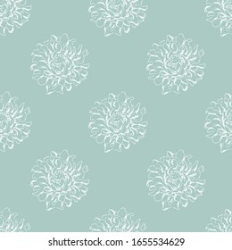 glamour Impresión vectorial sin manchas con suave cabeza de flor de contorno. diseño elegante e interminable con flores silvestres japonesas de verano. 