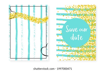 Glamour Sequins. Scrapbook Illustration Set. Mint Concept. Stripe Splatter Spray. Turquoise Magic Design. White Stylish Painting. Premium Wallpaper. Golden Glamour Sequins