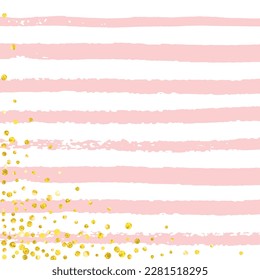 Glamour Shimmer. Decoration Painting. Feminine Cover. Pink Festive Effect. Christmas Particles. Stripe Vintage Art. Rose Nursery Stardust. Golden Glamour Shimmer