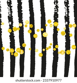 Glamour Shimmer. New Year Painting. Hand Drawn Brochure. Decoration Card. Stripe Gatsby Element. Yellow Holiday Print. White Stylish Wallpaper. Golden Glamour Shimmer