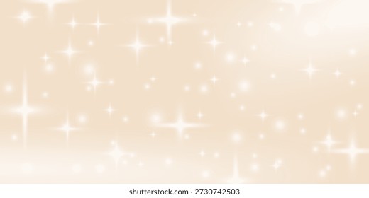 Glamour soft beige gradient background. Blinking neutral beige silky shine fabric. Cream shimmering texture with pearl pale colors for elegant abstract wedding backdrop. Cover starry gradation vector.