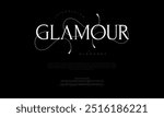 Glamour typography beauty fashion elegant minimalist serif italic fonts decorative wedding vintage retro logos. Minimal luxury font alphabet logo. Vector illustration