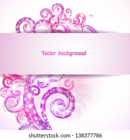 Glamour vector background with vintage design elements. Brochure cover template.