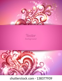 Glamour vector background with vintage design elements. Brochure cover template.