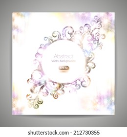 Glamour vector background with vintage design elements. Brochure cover template. 