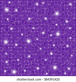 Glamour violet shining rounds seamless texture background. Disco, luxury, information or network graphic design concept. Vector illustration