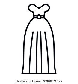 Glamour wedding dress icon outline vector. Bridal accessories. Woman elegant
