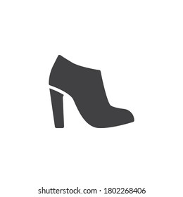 Glamour women shoe vector icon. filled flat sign for mobile concept and web design. High heels shoes glyph icon. Symbol, logo illustration. Vector graphics