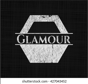 Glamour written on a blackboard