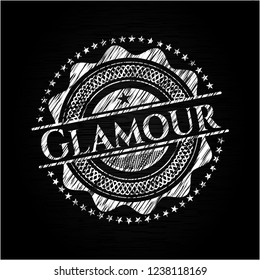 Glamour written on a chalkboard
