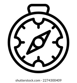 Glamping compass icon outline vector. Travel nature. Forest trip