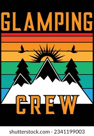 Glamping crew vector art design, eps file. design file for t-shirt. SVG, EPS cuttable design file svg