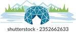 Glamping Dome Tent in Nature with Mountains on a River